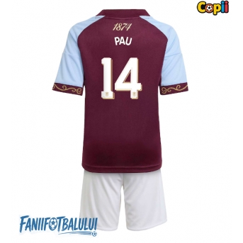 Aston Villa Pau Torres #14 Echipament de Fotbal Replică 2025-26 Copii Acasa (+ Șorturi)
